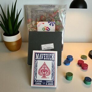 Maverick Playing Cards, Marbles & Food Decision Dice – Family Game Night Bundle